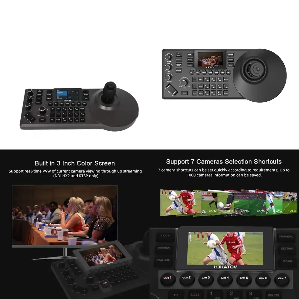 

PTZ Keyboard Controller Joystick PoE IP PTZ Controller with LCD Screen for Meeting Church Live Streaming Education