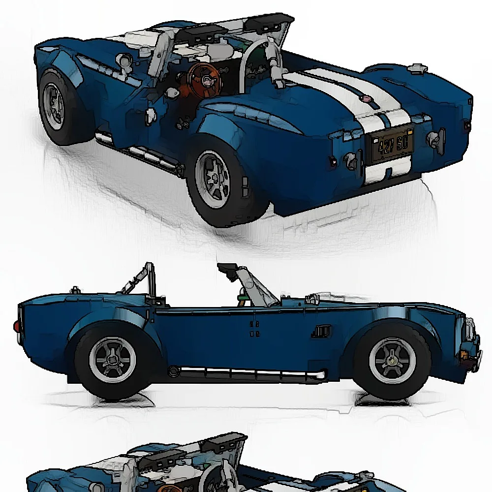 New Lovely Old-School Racing Speedster  Building Bricks Kit Festival Gifts For Family Birthday Gifts Home Ornament 1241PCS