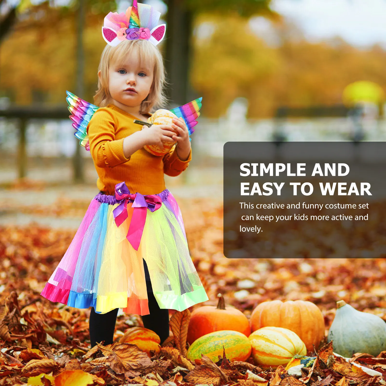 Unicorn Headband Set for Kids – Party Costume with Tulle Skirt, Wings & Accessories