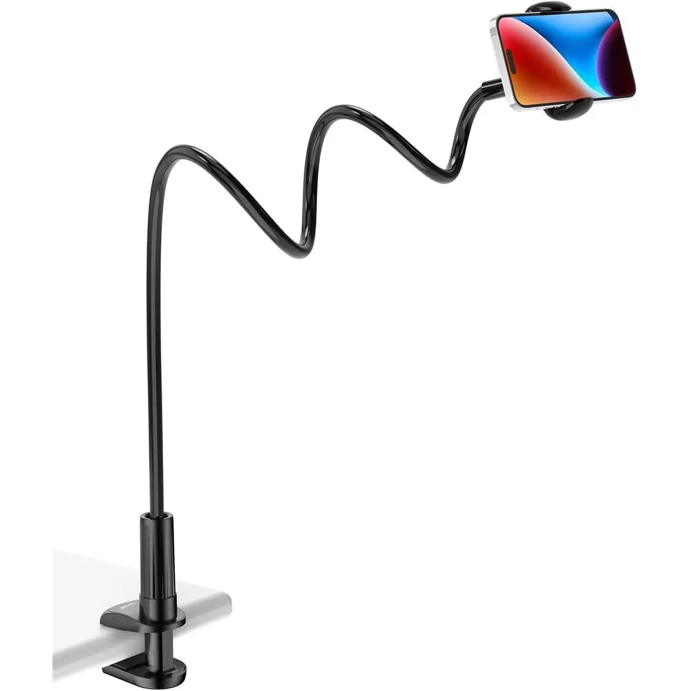 

Adjustable Metal Stand for Cell Phones, Hands-Free Viewing and Recording, Fits 4-7 Inch Devices - Black