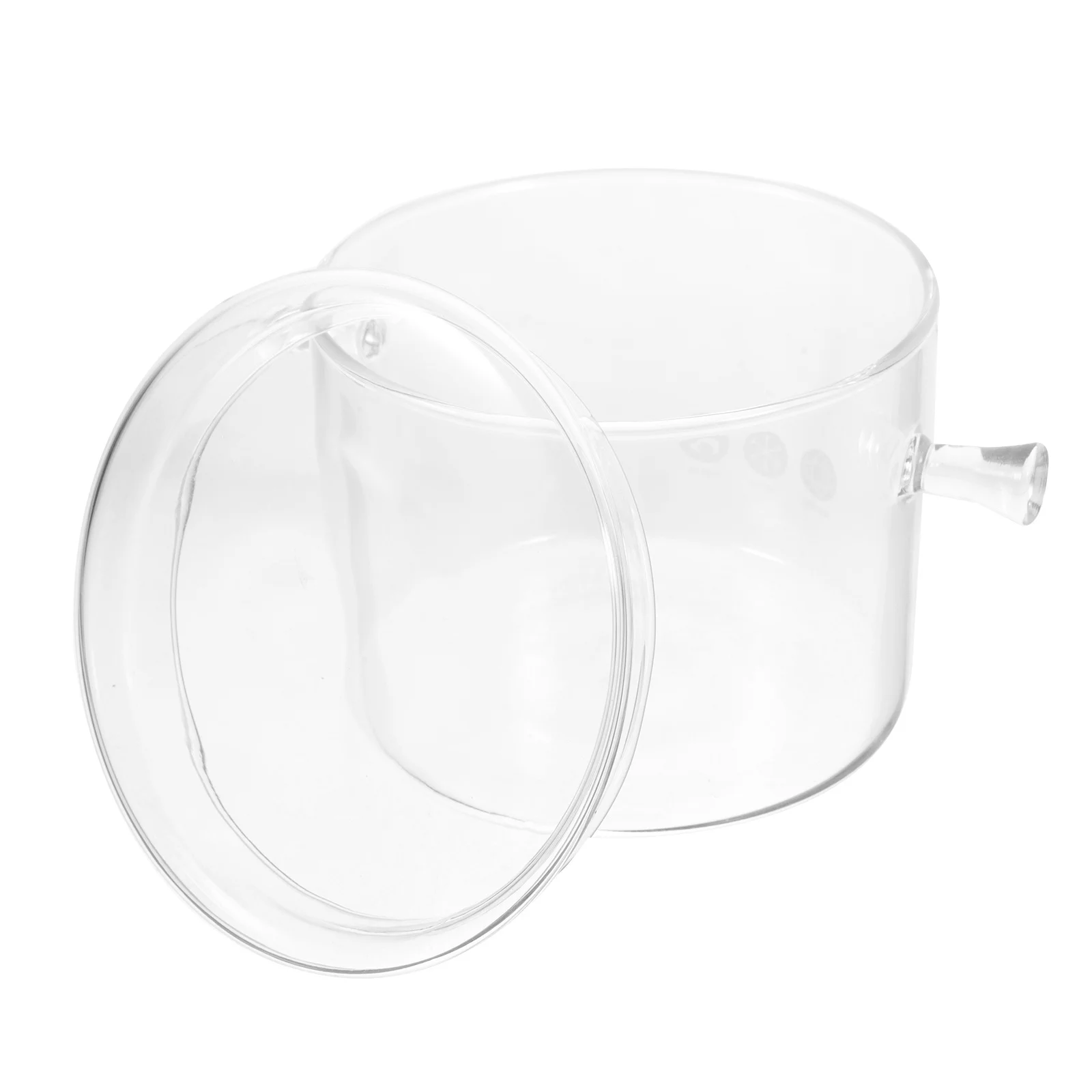 

Double Handle Glass Soup Pot with Lid Heat Resistant for Stovetop Use Clear Cooking Container for Noodles Stews and Soups Large