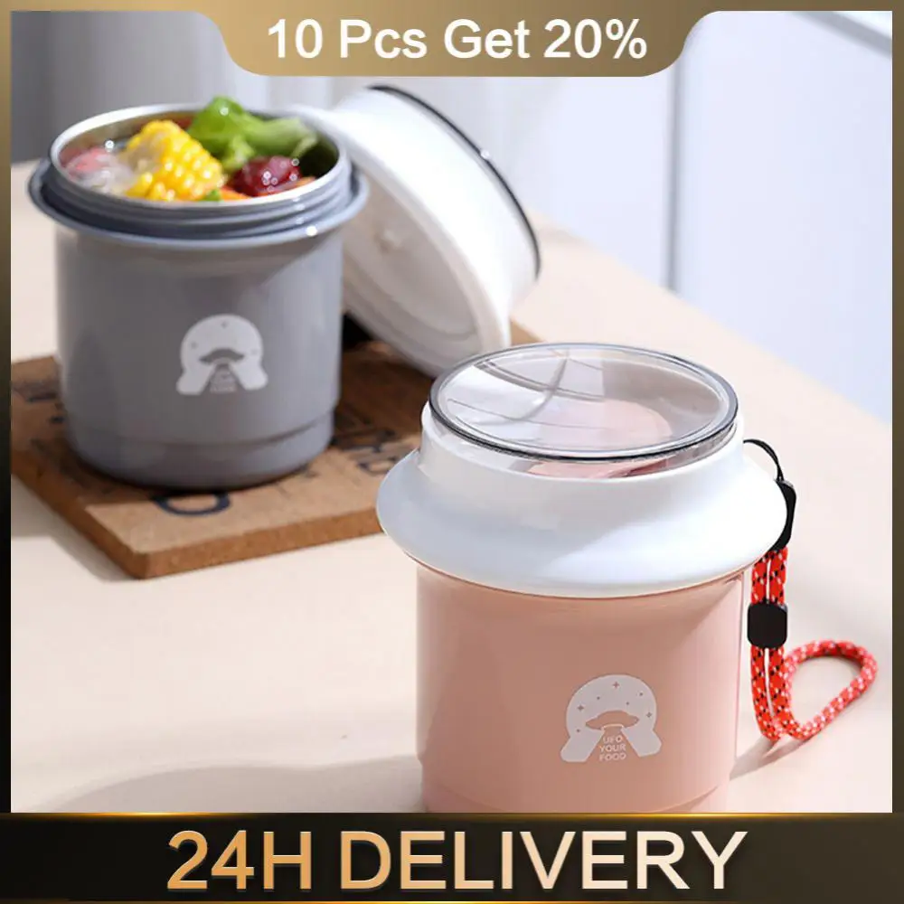 קופסת צהריים עם כף יד גביע שימושי למכולות תרמוס לילדים תרמוס מחסן כוסות שתייה 450 ואקום מרק מרק מרק חם כוסות מיני