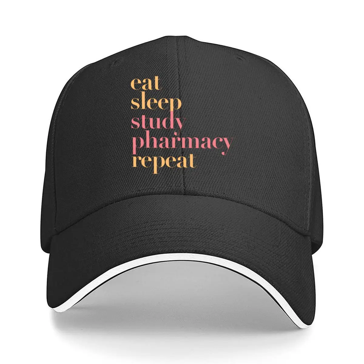 Eat Sleep Study Pharmacy Repeat Sandwich Baseball Cap Outdoor Workouts Sun Hat