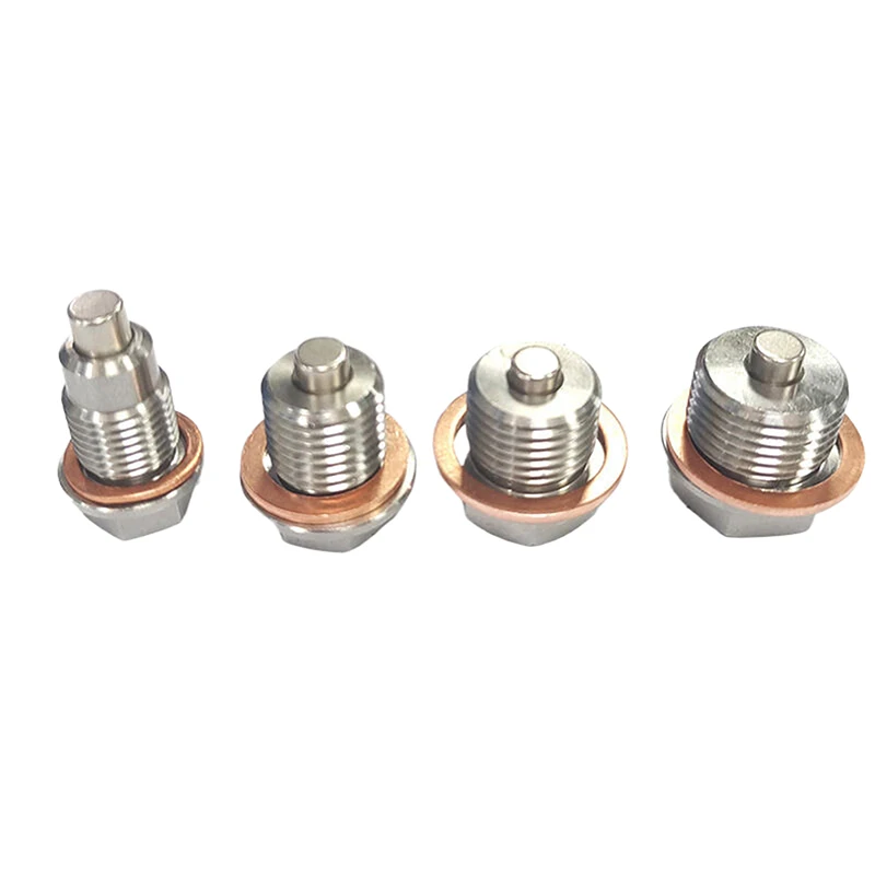 1Pc Car Modification Magnetic Suction Drain Plug Screws With 5 Gaskets Neodymium Magnet Stainless Steel Bolt Heavy Duty Oil Plug