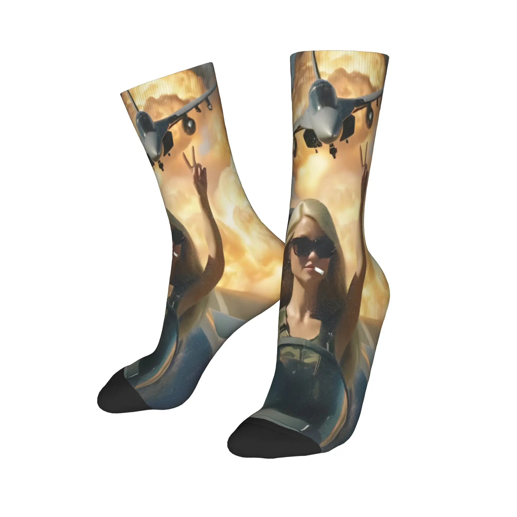 Men Women Blonde Doll Disheveled Doll Socks Comfortable Funny Happy  Socks Novelty Accessories Middle Tube Stockings