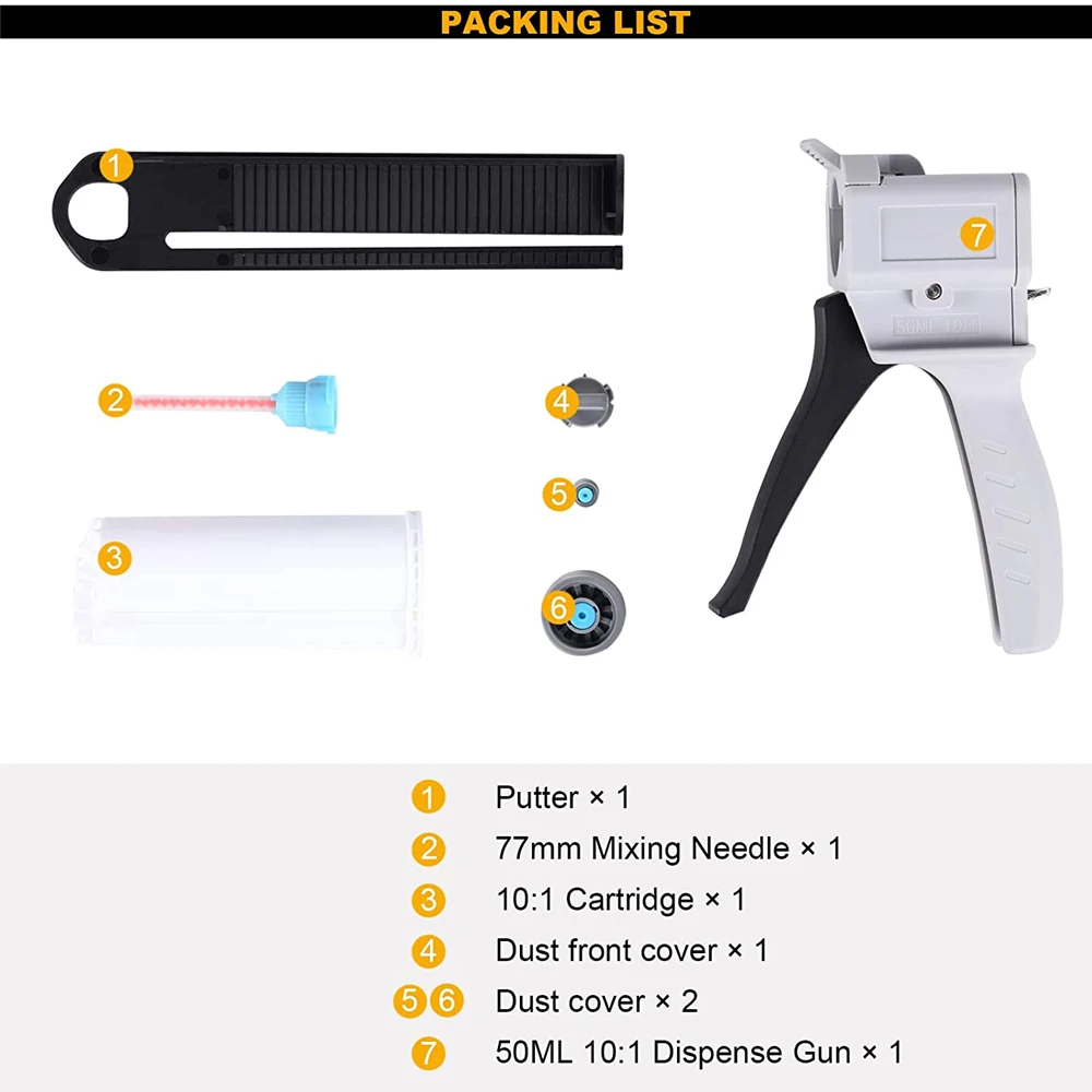 50ml 10:1 Plastic Impression Mixing Dispenser Gun Dispensing AB Glue Gun