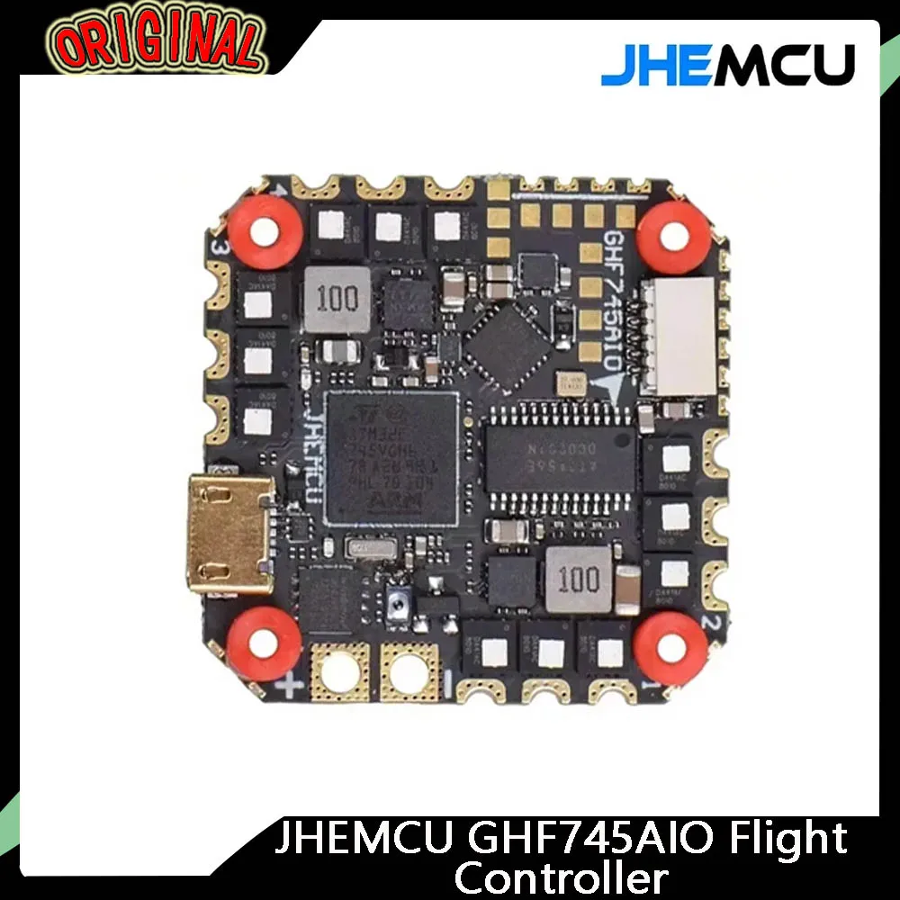 

JHEMCU GHF745AIO F745 Flight Controller - MPU6000, BLHELI32 40A/50A 4in1 ESC | 25.5x25.5mm, 3-6S for FPV Freestyle Drones