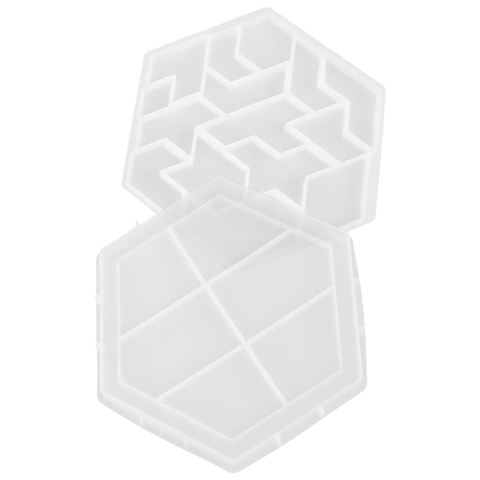 

Hexagon Tangram Mold Resin Coaster DIY Craft Home Decor Projects Silicone Jigsaw Puzzle Molds Creative Family Bonding