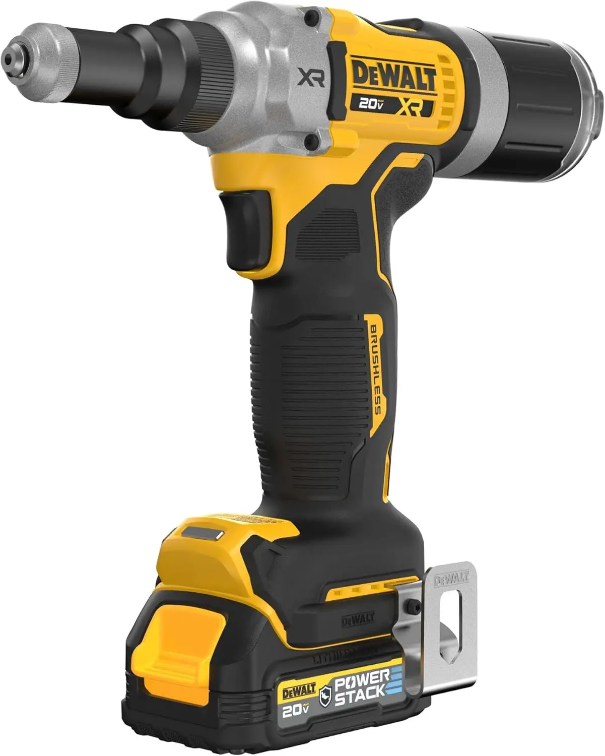 

DEWALT 20V MAX XR Cordless Rivet Tool, 1/4", Battery and Charger Included (DCF414GE2)