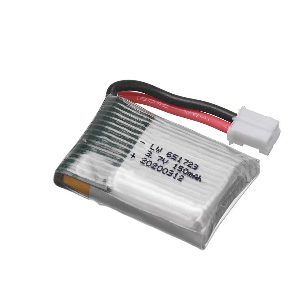 แบตเตอรี่ Lipo 3.7V 150mAh สำหรับ H36 E010 E011 E012 E013 furibee F36ชิ้นส่วนโดรน RC แบตเตอรี่ Li-Po 3.7 150 651723 2/4/6/8/10ชิ้น