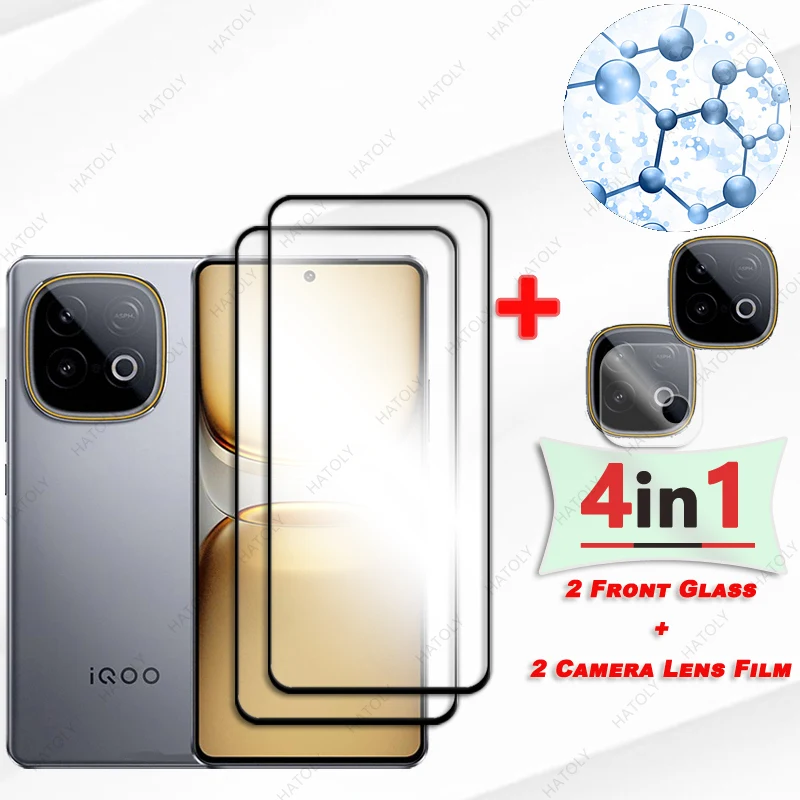 

Для vivo iQOO Z10 Turbo Plus стеклянная защитная пленка для экрана для iQOO Z10 Turbo Plus с черным краем, защитная пленка для объектива камеры