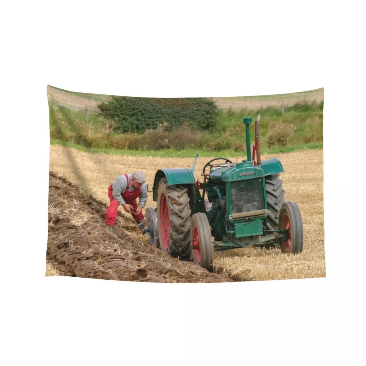 

Fordson tractor ploughing. Tapestry House Decor Wall Carpet Wallpaper Tapestry