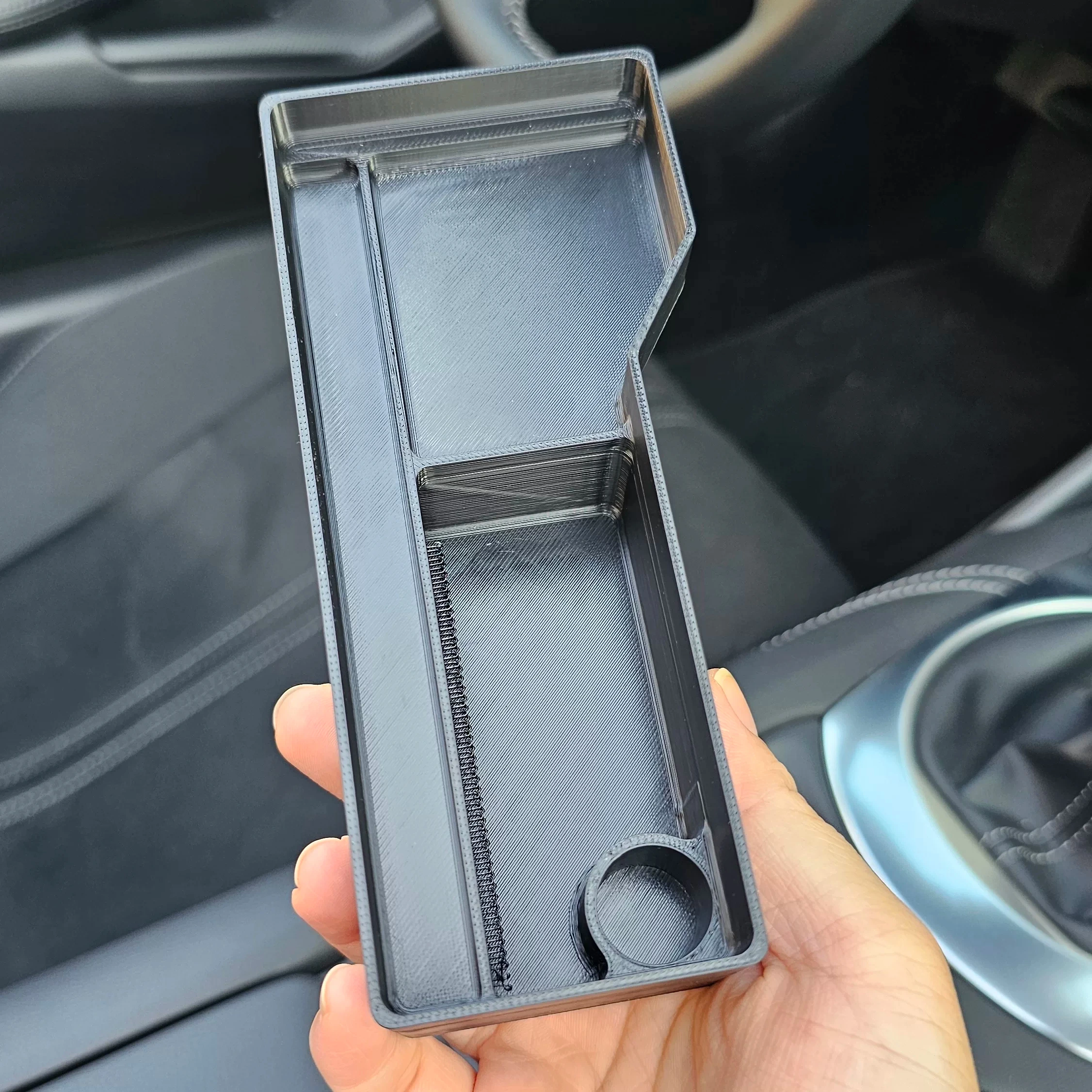 1PCS For Mazda MX-5 ND Car Interior Accessories 3D Printed ABS Armrest Box Storage Tray Black Compartment Organizer Divider
