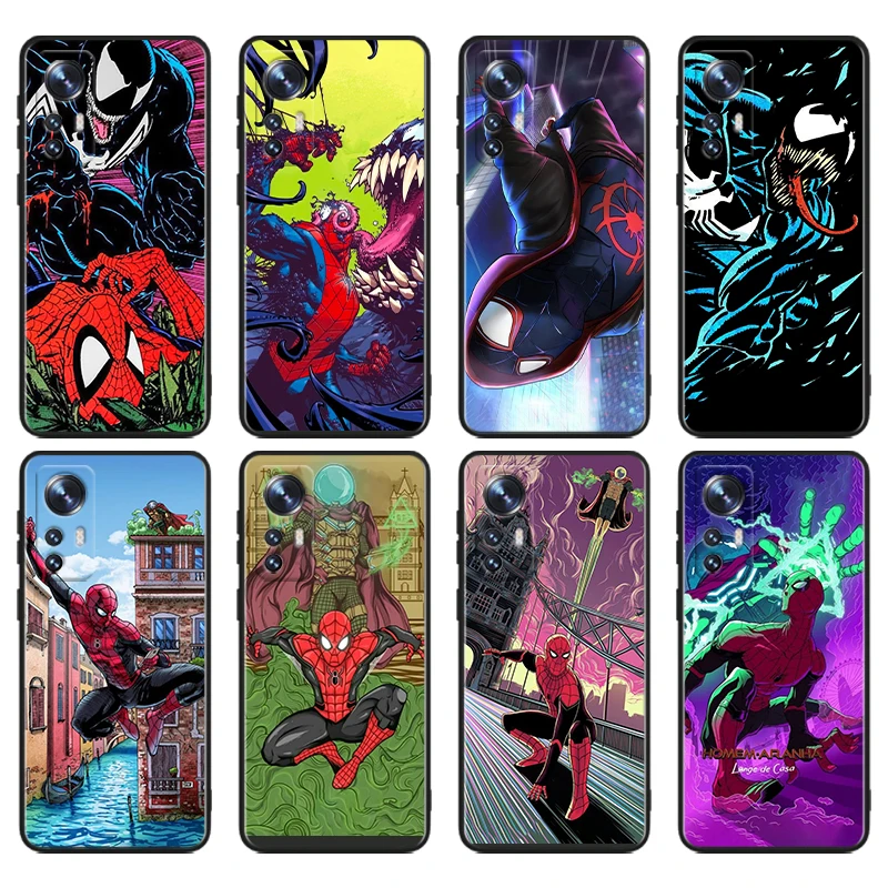 

Marvel Spider-Man Anime Cool For Xiaomi Mi 13T 13 12T 12 11T 11i 11 A3 10T 10 9 Pro Lite Ultra 5G Black Cover Phone Case