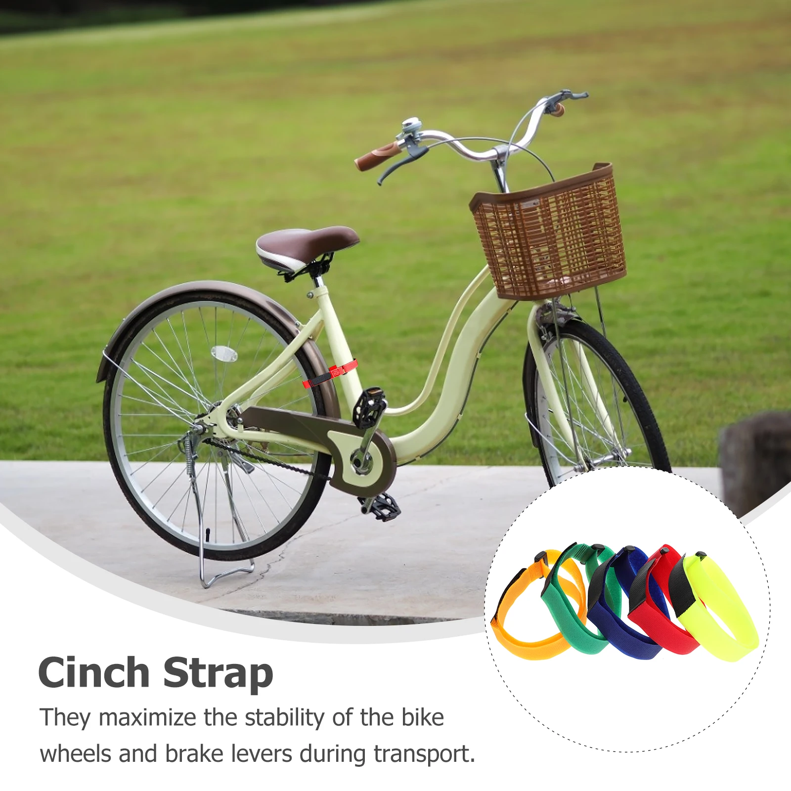 

15pcs Sticky Bike Rack Strap Durable Wheel Fix Transport Storage Stable Stitched Strong Bike Strap For Wheel Security