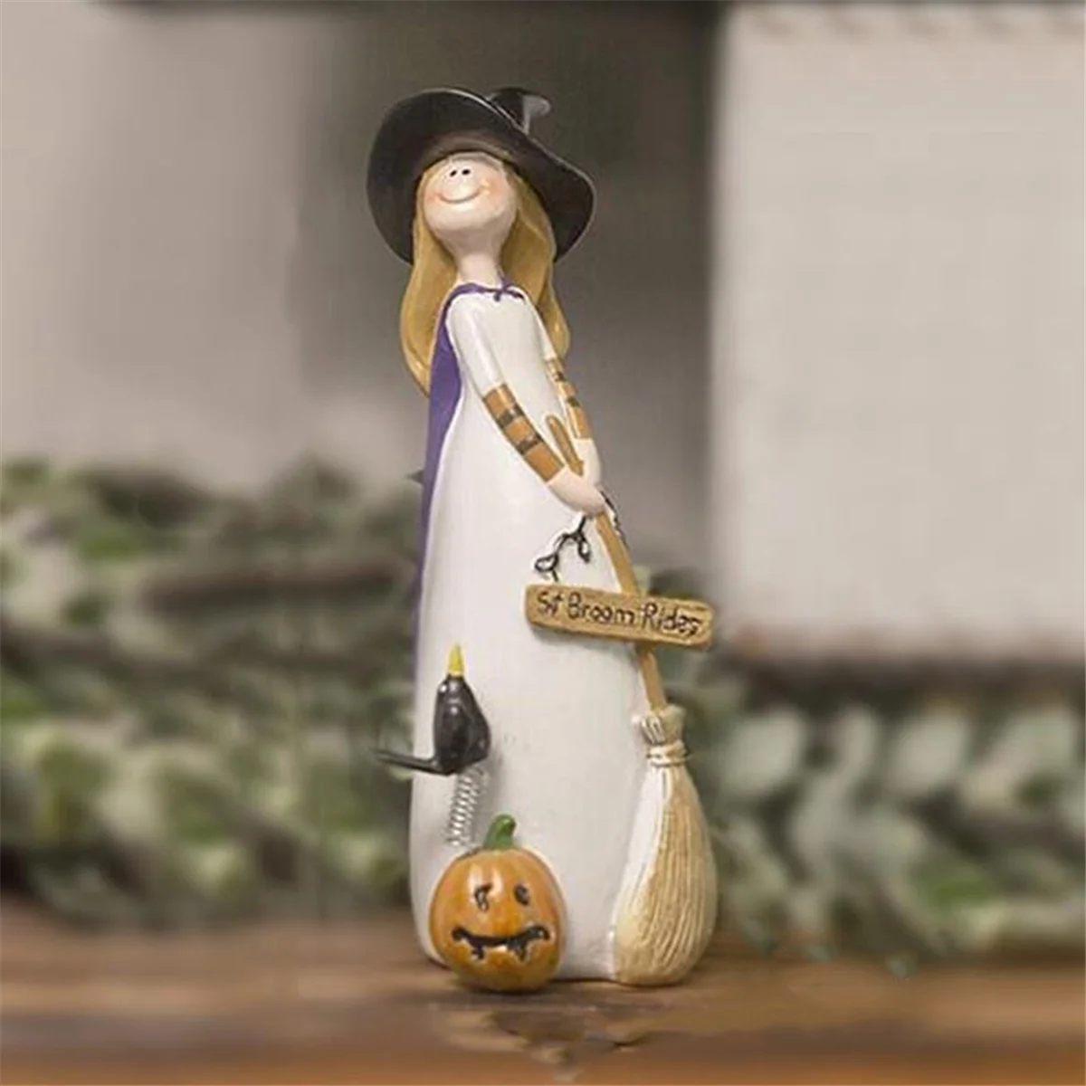 Figuritas y estatuas de bruja de Halloween, decoración del hogar, escultura linda de brujas de resina A