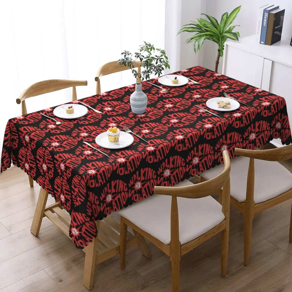 Walking HR Violation Tablecloth Restaurant Kitchen Rectangular Tablecloth Festival Party Tablecloth Outdoor Dining Table Cover