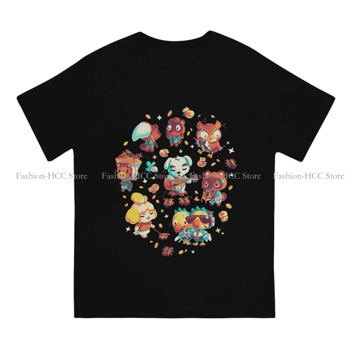 Cute Characters Newest Polyester TShirts Animal Crossing：Pocket Camp Male Graphic Streetwear T Shirt O Neck