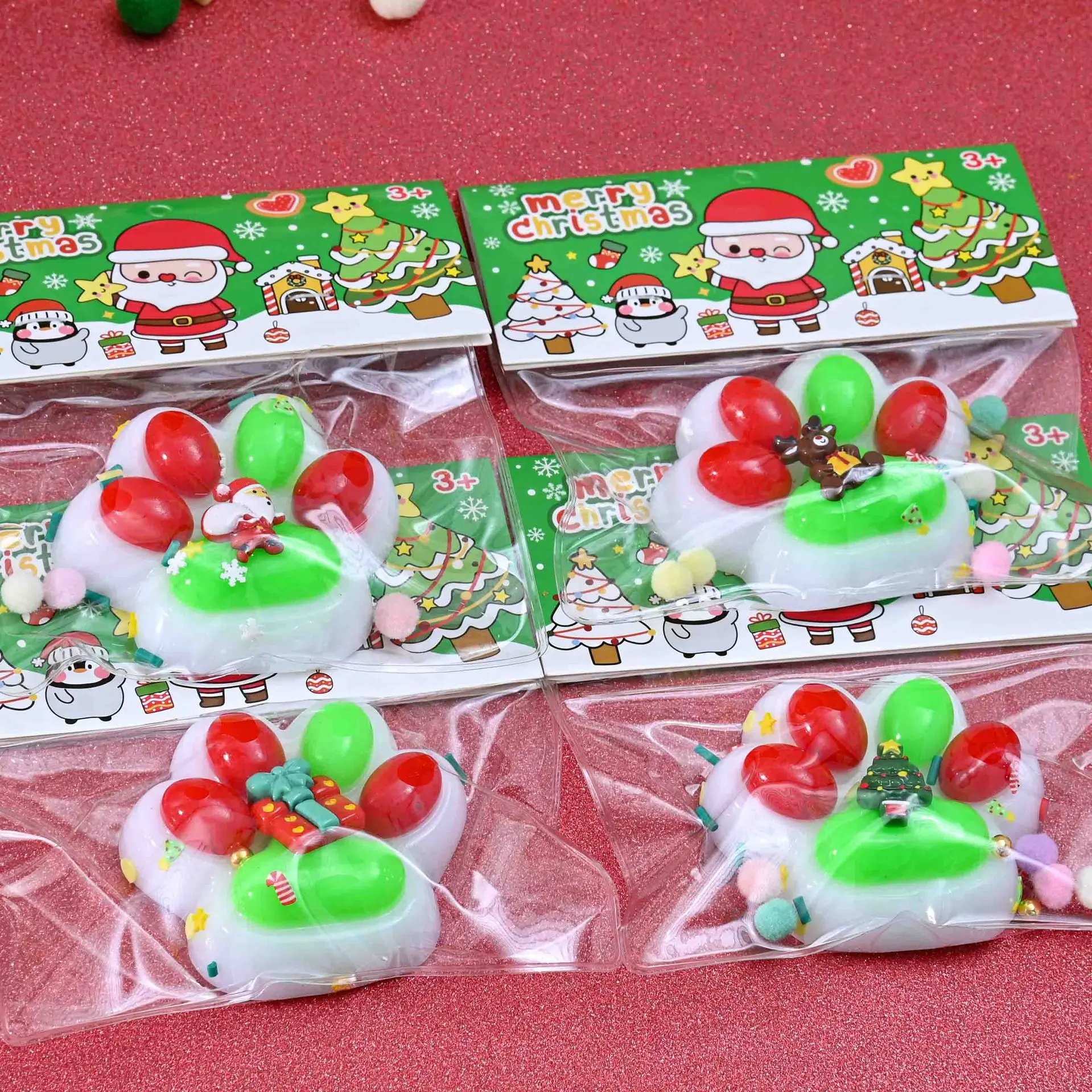 1 Uds. Juguetes relajantes suaves y pegajosos para aliviar el estrés, bonitos juguetes navideños para apretar con forma de pata de gato, descompresión y pellizco, juguete para regalo