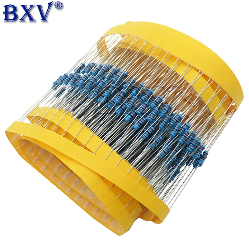 100PCS 1/4W 1R~22M 1% Metal Film Resistor 100R 220R 1K 1.5K 2.2K  4.7K 10K 22K 47K 100K 100 220 1K5 2K2  4K7 ohm Resistance