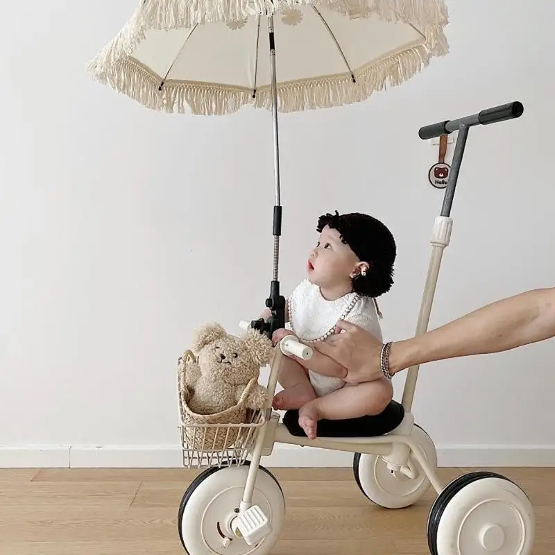 

Outdoor Stroller Sun Shade Fringed Umbrella Beaches Sunscreen UV Protections X3UC