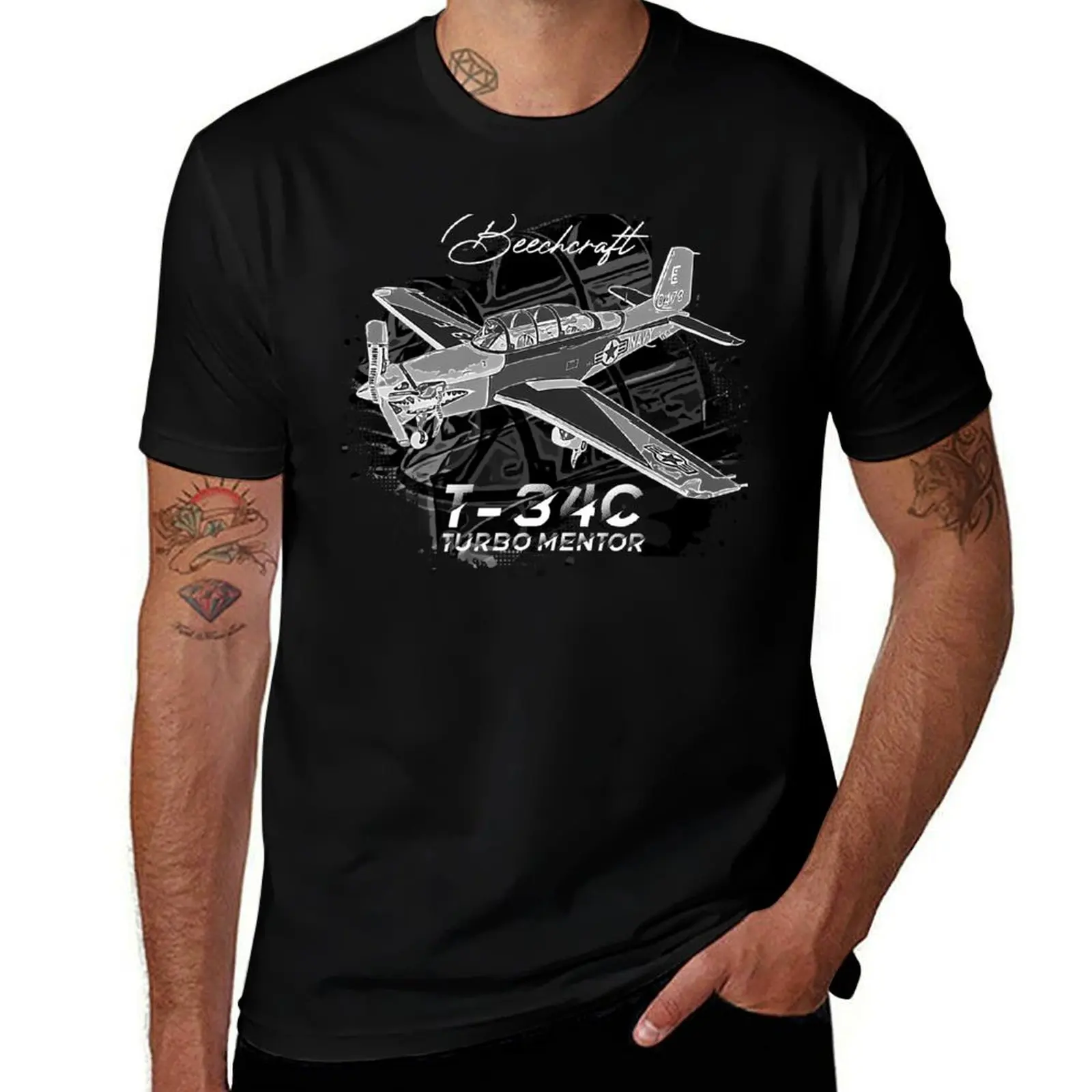 T-shirt Beechcraft T-34C Turbo Mentor Aircraft, T-shirt pour festival d'été