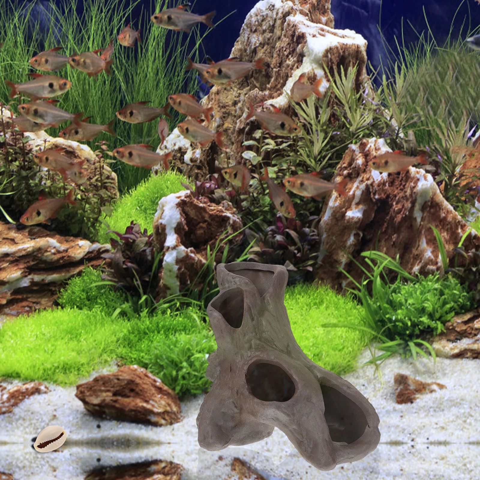 

Fish Tank Hideout Cave Aquarium Landscape Ornament Exquisite Craftsmanship Lifelike Fish Shrimp Shelter Freshwater Safe