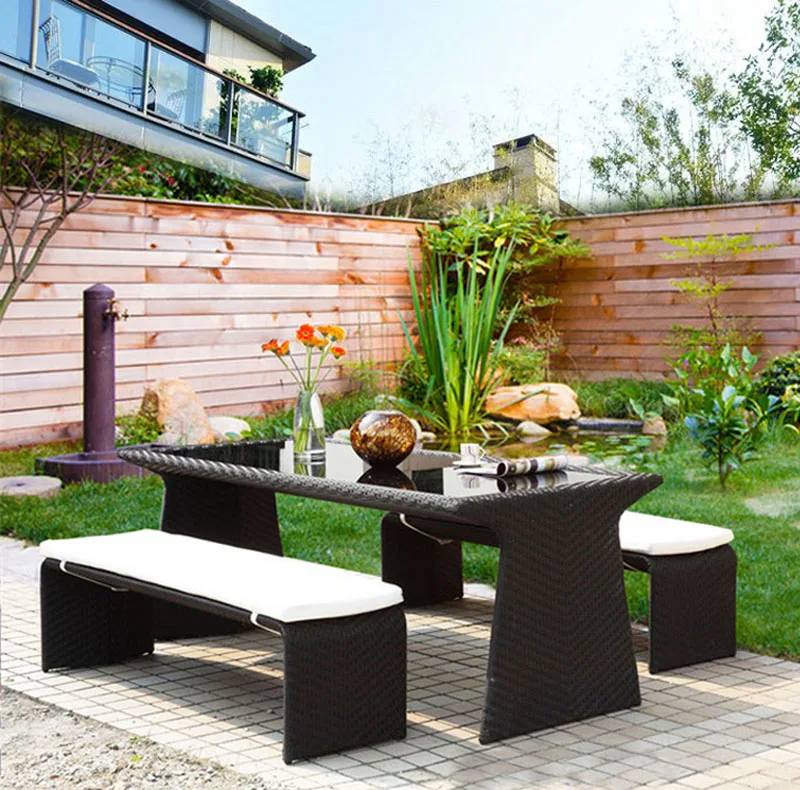 Outdoor Garden Courtyard Three Piece Set Modern Leisure Tea House