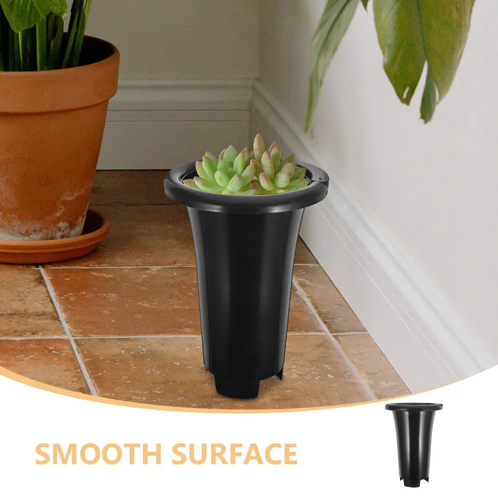 

10pcs Black Round Large Orchid Pot Set 148x205mm PP Drainage Holes Succulents Plant Nursery Pots Gardening