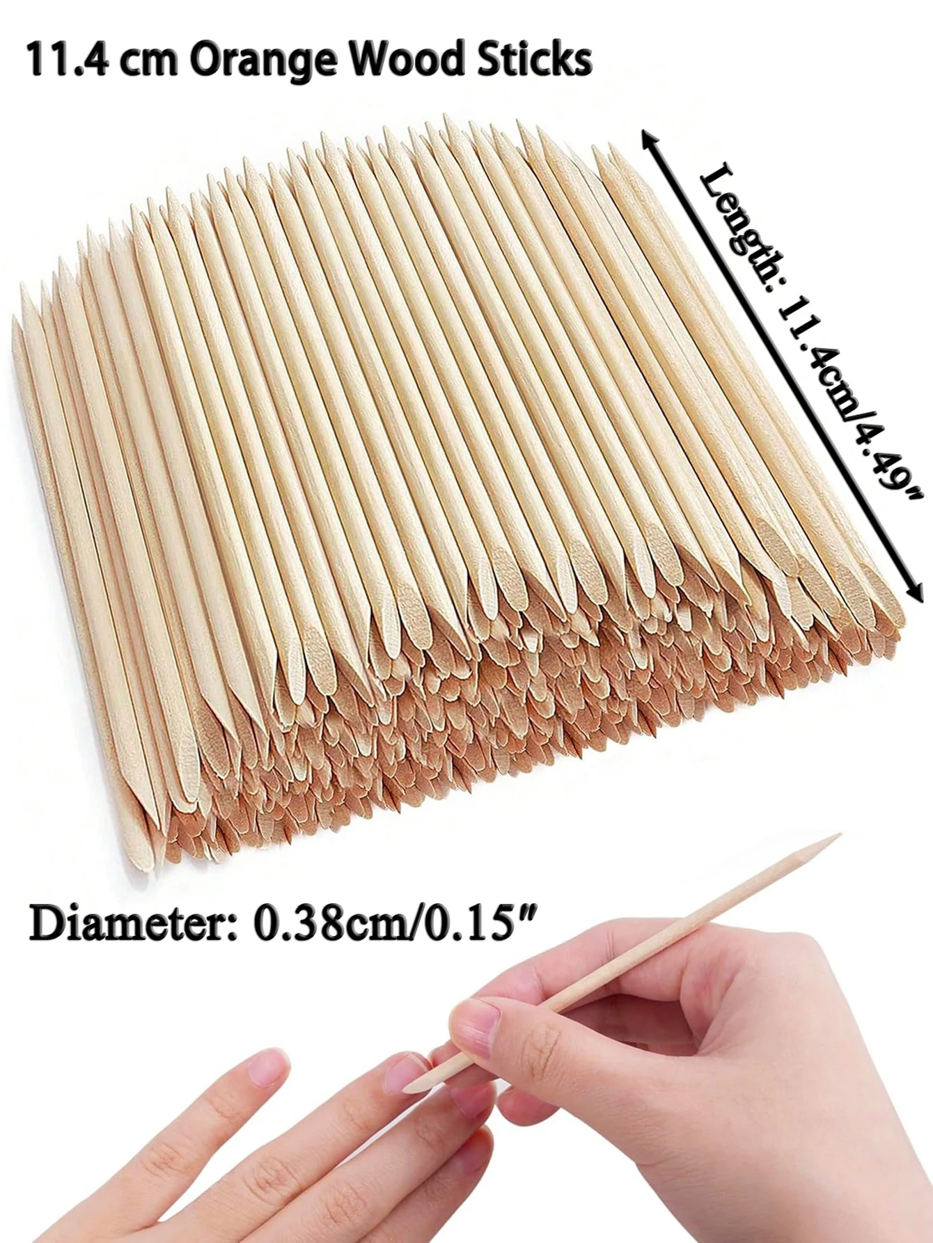 11.4 سنتيمتر أعواد بشرة خشبية لفن الأظافر أدوات مانيكير خشبية برتقالية مزدوجة الأطراف لتنظيف إزالة طلاء الأظافر #1