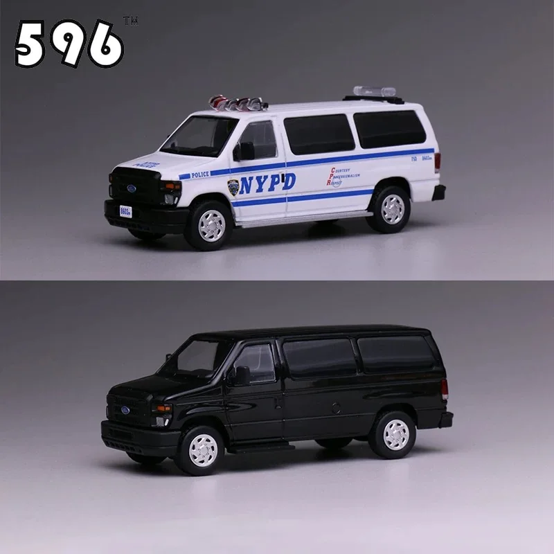 

596 Model 1:64 E350 New York City Police Department painted an NYPD alloy model