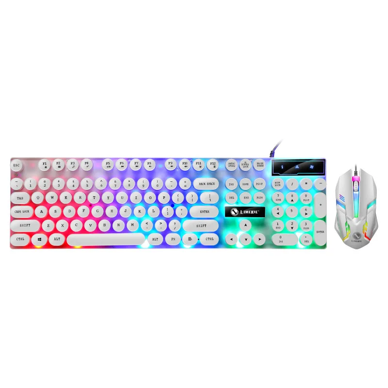 Limei GTX300 punk round key cap keyboard and mouse set luminous mechanical feel computer game keyboard and mouse set