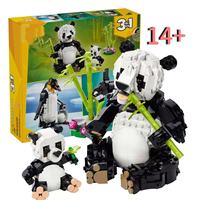 Creative 31165 Wild Animals Panda Family Building Blocks 3 IN 1 Model Bricks Set Toys For Kids Birthdays Christmas Gifts