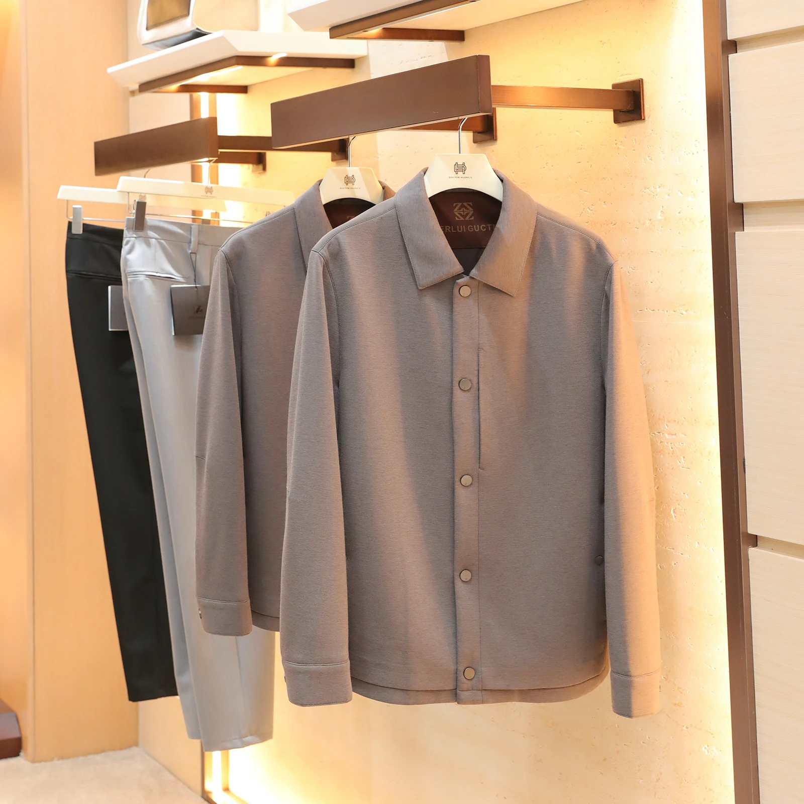 

Мужская демисезонная куртка-жакет 2026 года: элитная, в стиле преппи, из смесовой шерсти с добавлением полиэстера, вискозы, акрила и хлопка