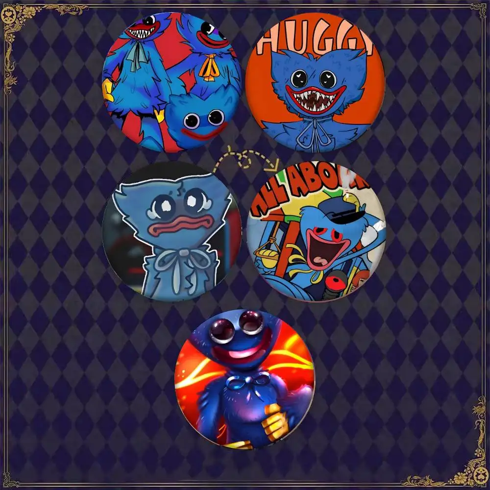 Pin de solapa de hojalata con diseño de H-Huggy Wuggy Poppy Playtime, accesorio para ropa y mochila
