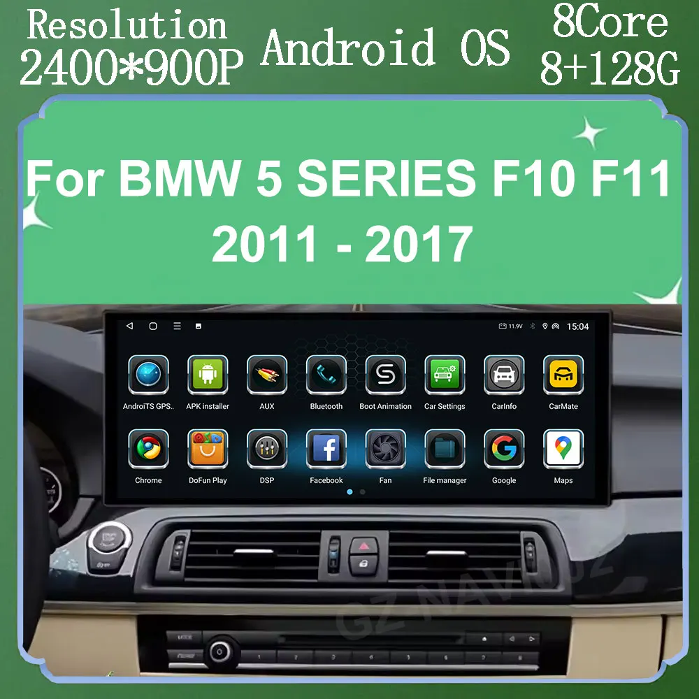 Android Auto Беспроводная автомобильная радиостанция Carplay Мультимедиа для BMW 5 серии F10 F11 2011-2017 CIC NBT Система GPS Navi WiFi + 4G DSP Инструмент