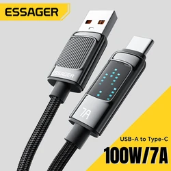Essager 100W USB Type C Cable For Huawei P50 P40 Pro Honor OPPO Fast Charge 7A Fast Charging USB C Charger Data Cable Wire Cord