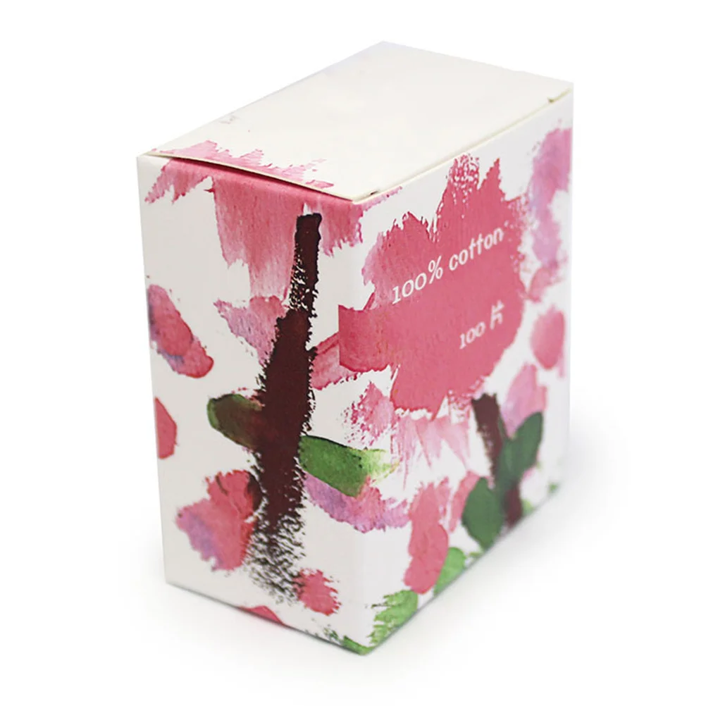 แผ่นสำลีเช็ดเครื่องสำอางแบบชั้นเดียว สีขาว ขนาด 6x7 ซม. จำนวน 100 ชิ้น บรรจุในกล่องพลาสติกแบบเป็นมิตรกับสิ่งแวดล้อม