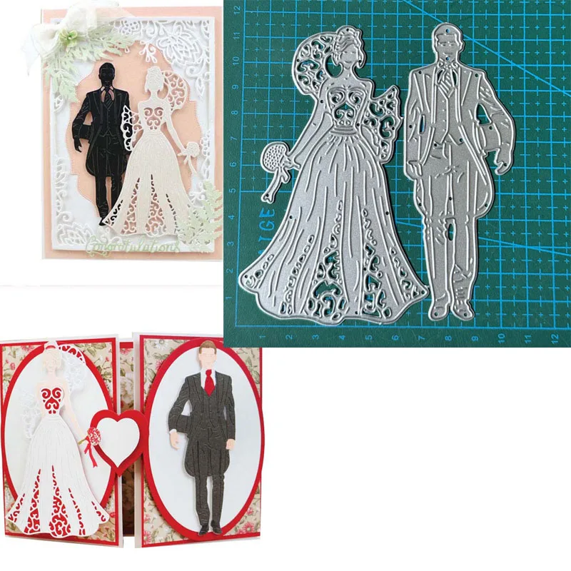 Couple girl dance partner clothing Wedding greeting card metal cutting dies Scrapbook paper craft mould blade punch stencils