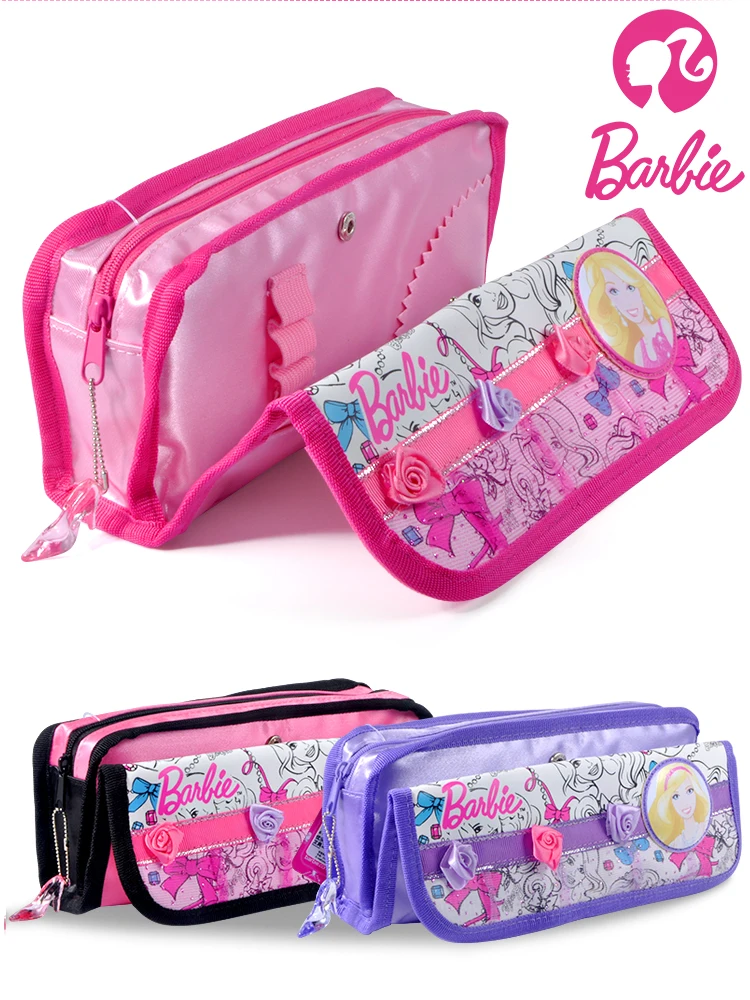 Barbie Pencil Cases Two Layers Pencil Box Pen Holder Kid Large Capacity Pencil Bags School Supplies Children Zipper Stationery