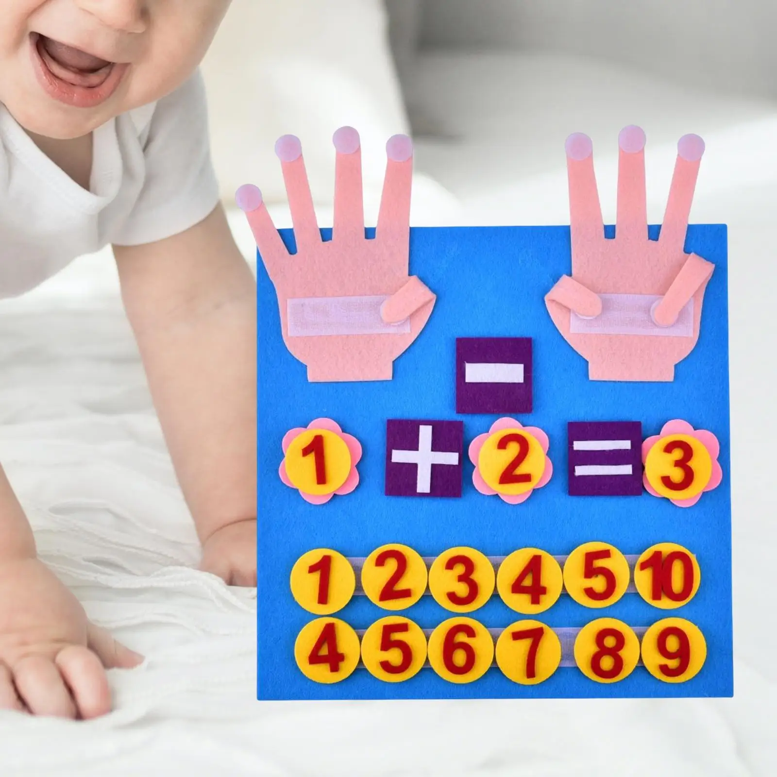 Finger Nummer Lern aktivitäten Addition Subtraktion Filz Zähl spiel Mathe Spielzeug für Kinder Baby Kindergarten Jungen Mädchen