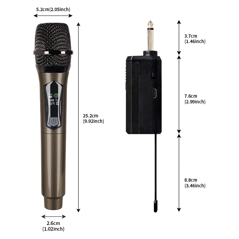 2.4G Wireless Microphone Set Handheld Portable Rechargeable Microphone&Receiver For Church Karaoke Speech Wedding Party Singing