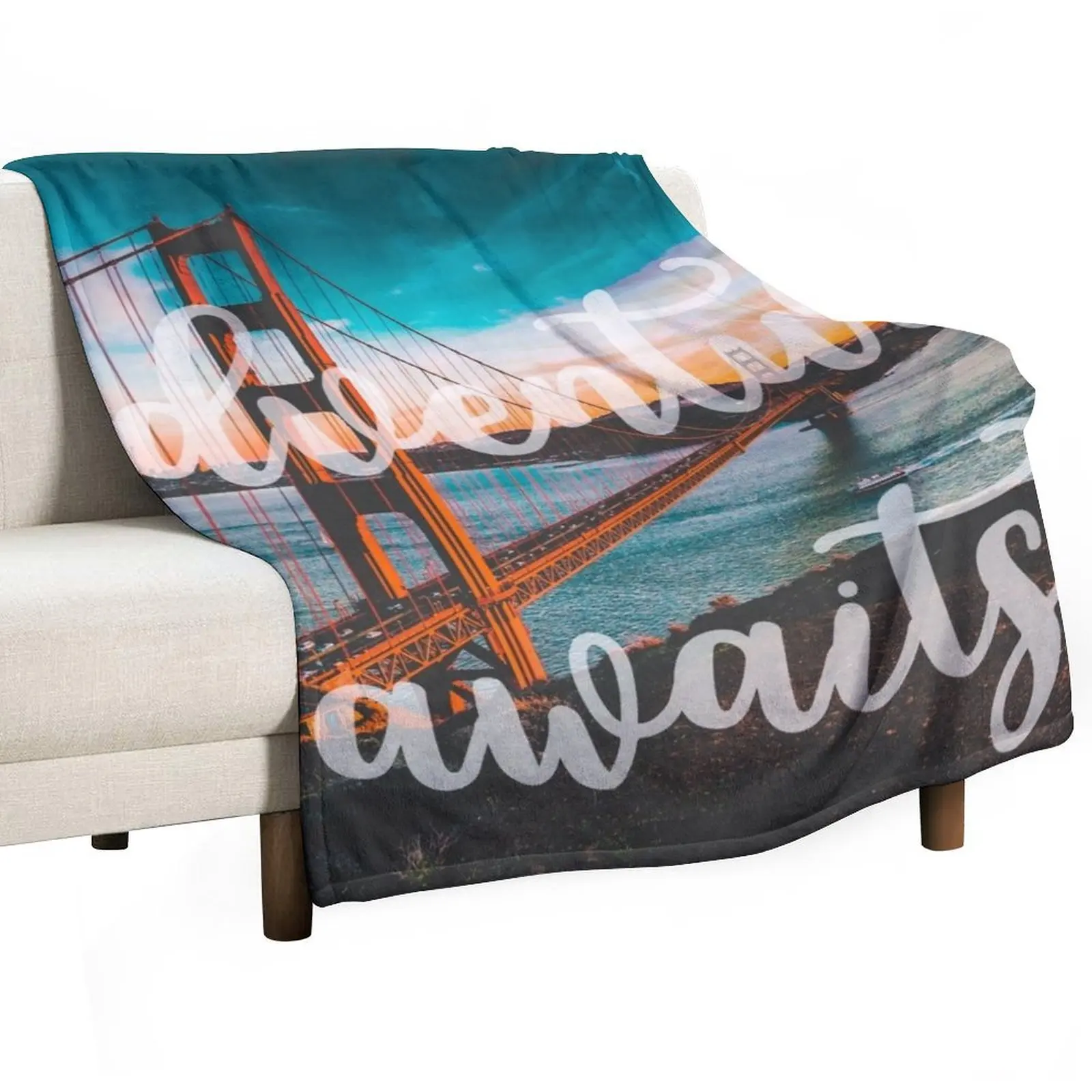 

ADVENTURE AWAITS - wall Throw Blanket warm winter heavy to sleep Flannel Cute Blankets