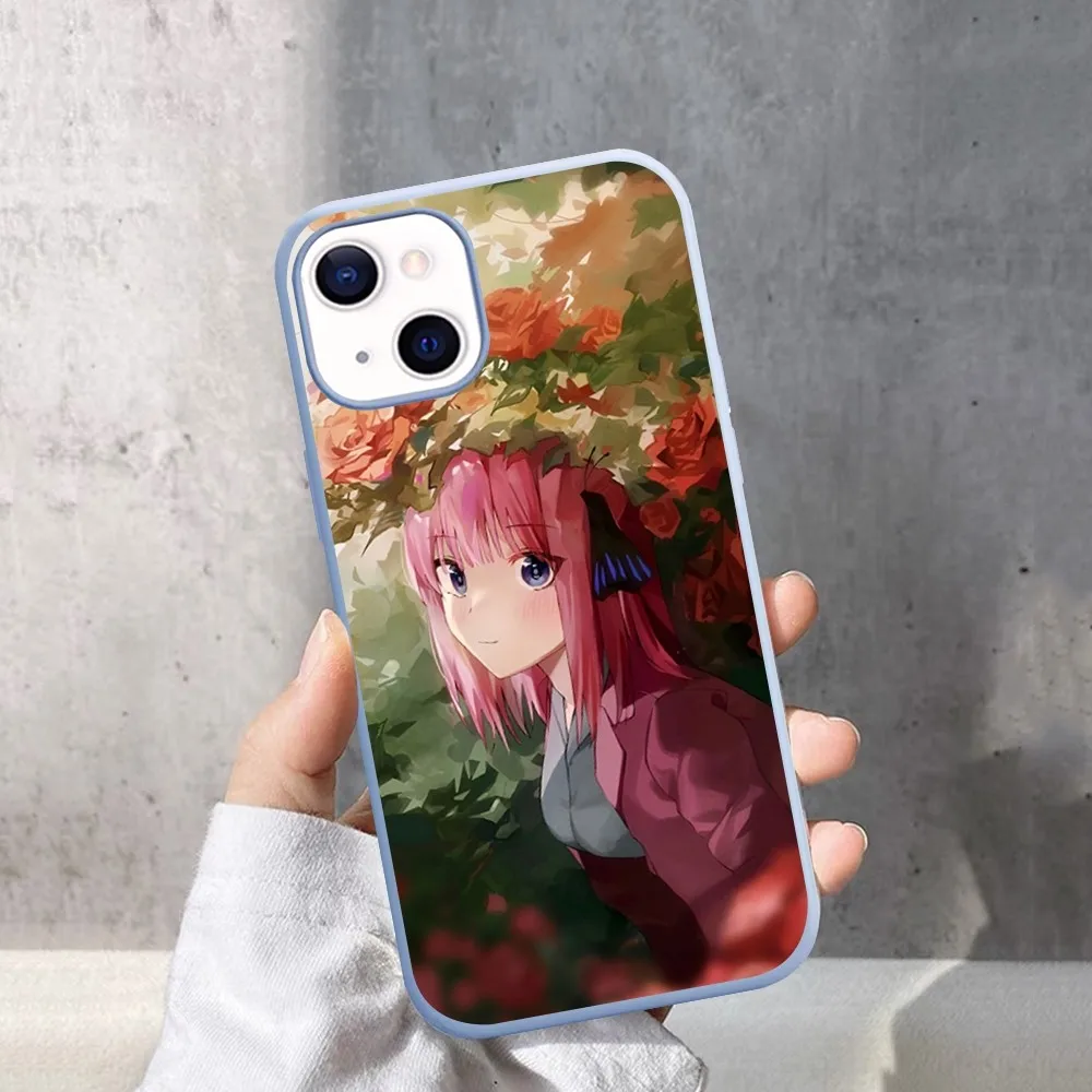 Nino Nakano casing ponsel Anime, casing ponsel warna permen polos untuk IPhone 14 11 12 13 Mini Pro Xs Max 8 7 6 6S Plus X XR