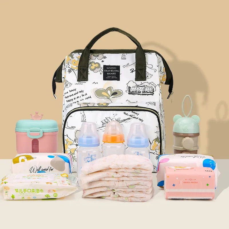 Mommy Bag Dual Shoulder Multifunctional Large Capacity Mommy Bag High-end Mother Baby Gift Bag
