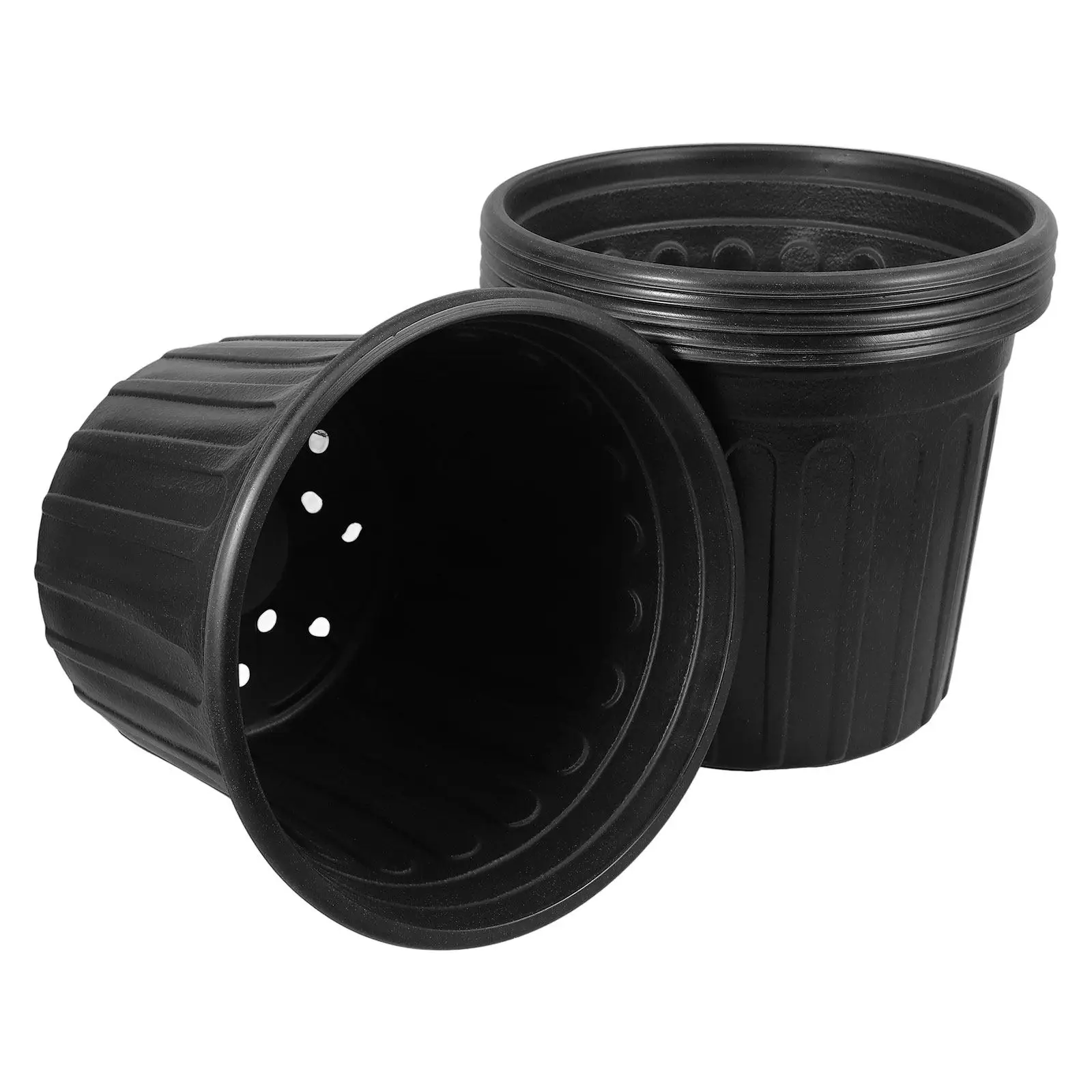 6Pcs Black Plastic Nursery Pots Thick Round Planter Container for Succulents Flower Planting Garden Seedlings Garden Pots