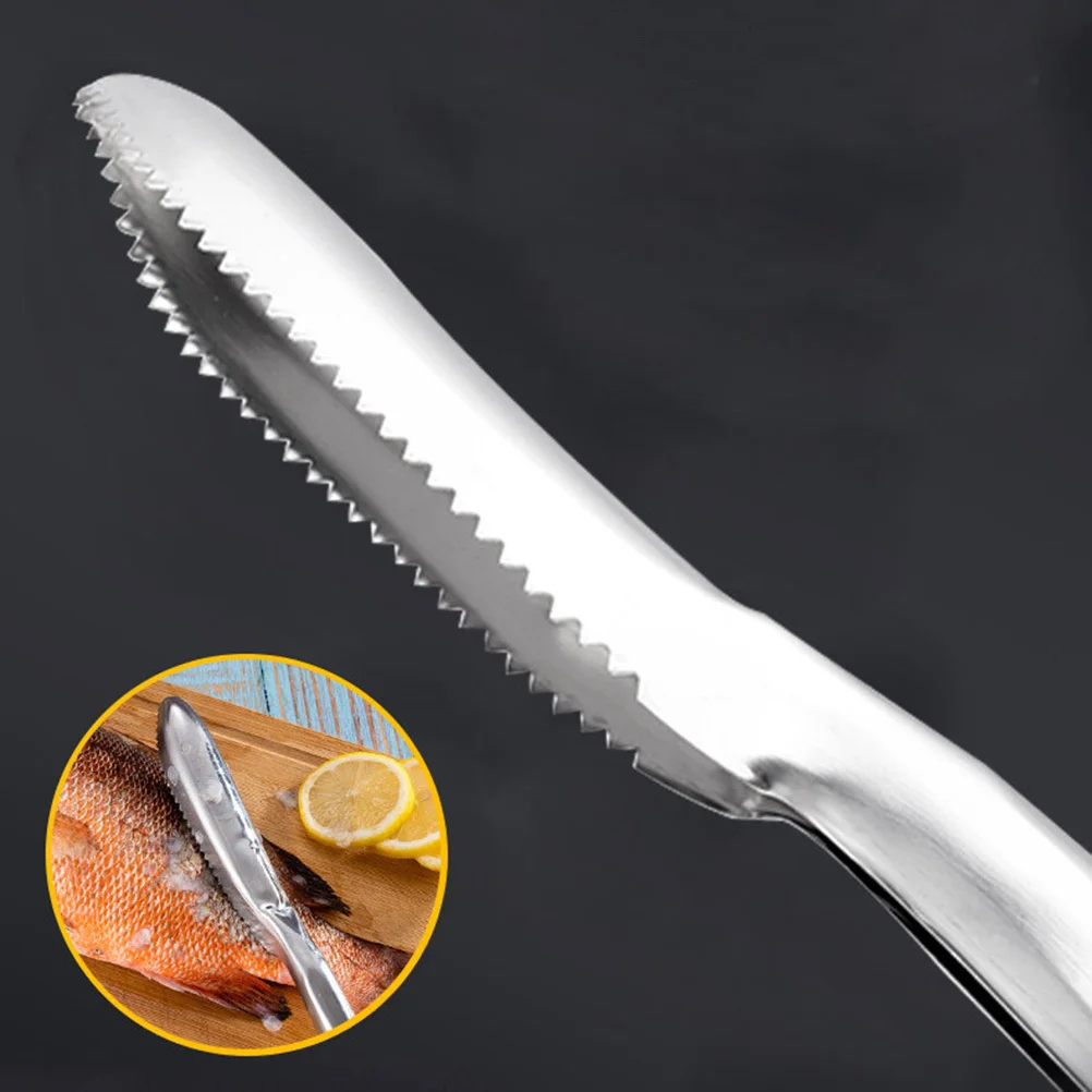 

1Set Stainless Steel Fish Scale Scrapers Comfortable Handle Fish Skin Cleaner Fast Kitchen Gadget