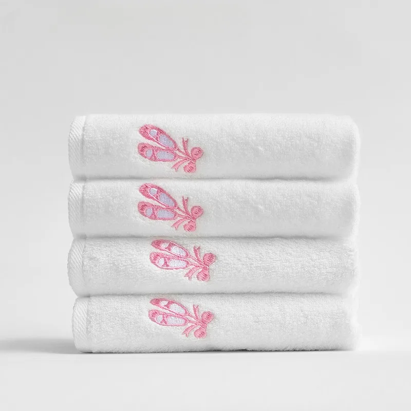 Cotton Small Square Towel Embroidered for Children To Wipe Their Face Comfortable and Safe Cotton Towel Without Twist