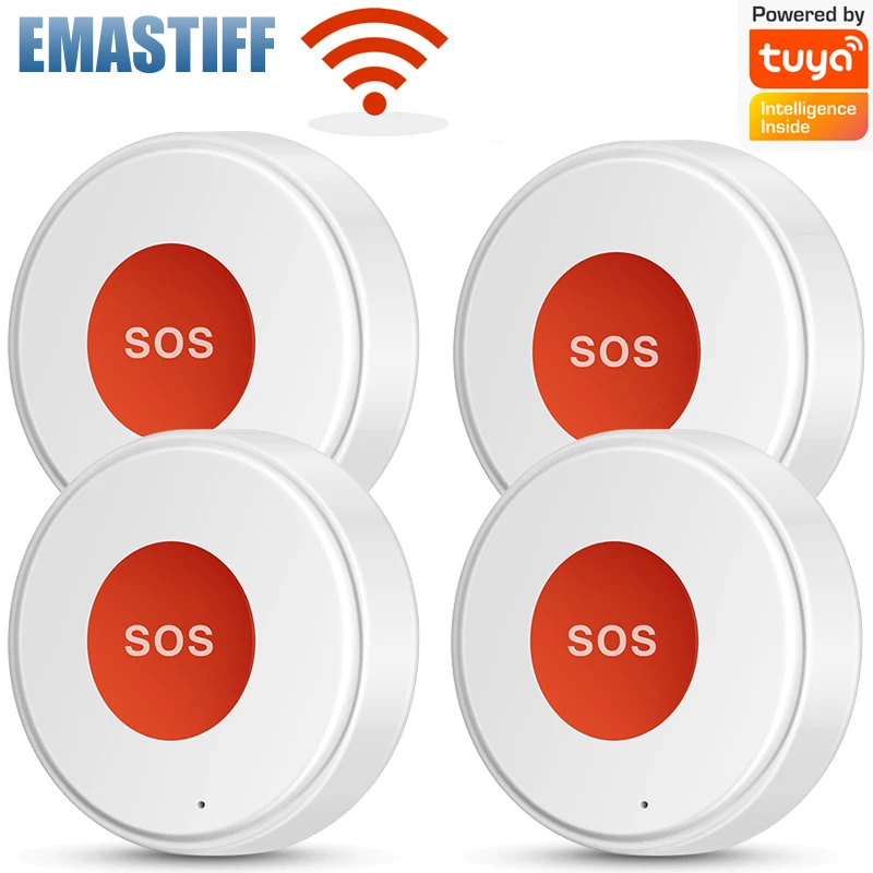 

2.4G WiFi Emergency Call Button SOS Caregiver Pager Phone Alert Emergency Call Button for Elderly Patient Work with tuya Smart