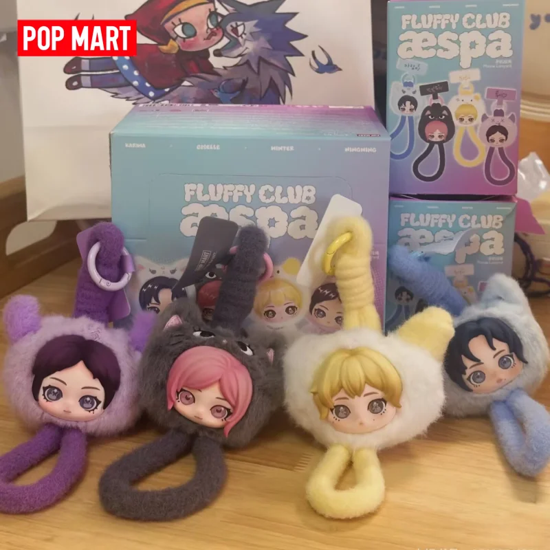 POP MART X Aespa Fluffy Club Series Phone Lanyard Blind Box